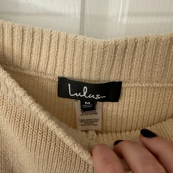 Lulus knitted pants, cream - Picture 3 of 3